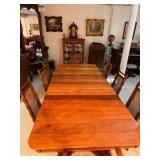 VICTORIAN WALNUT DINING TABLE W/ 5