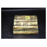 SMALL CARVED STONE JEWELRY BOX