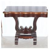 FEATHERED MAHOGANY EMPIRE GAME TABLE