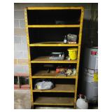 METAL SHELVING UNIT W/ PAINT SUPPLIES 36"x30"x77"