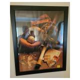 FRAMED BASEBALL RELATED COLLAGE POSTER