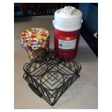 THERMOS, IRON, METAL CANDY CAN, STEREO MICROPHONE,