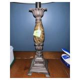 MARBLE TABLE LAMP W/ SHADE ***NEEDS TIGHTENING***