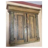 PRIMITIVE PINE 2 DOOR HANGING CABINET