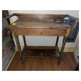 ANTIQUE SPOOL SINGLE DRAWER WASH STAND 34"x14"x32"