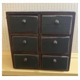 6 DRAWER REPRODUCTION SPICE BOX 7"x7"x4"