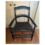 PRIMITIVE  WOVEN SEAT ARMCHAIR