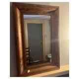 PRIMITIVE PINE FRAMED WALL MIRROR 24"x35"