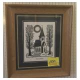 3PC COUNTRY CHURCH PRINT, SAMPLER, & DANDELION
