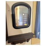 MIRROR 13"x17" &PINE WALL SHELF 18"x10"
