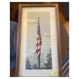 "OUR FLAG" FRAMED BY FRED TRIPP 13"x23"