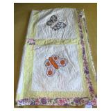 MACHINE SEWN BUTTERFLY SUMMER QUILT 64"x82"