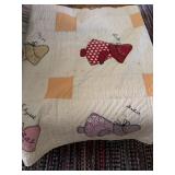 HAND MADE SUN BONNET GIRL QUILT 80"x64"