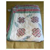 HANDMADE QUILT (4 LEAF CLOVER PATTERN) 68"x80"