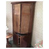 PRIMITIVE POPLAR CORNER CUPBOARD 42"x20"x83"