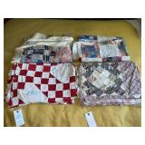 4 HANDMADE QUILT TOPS **SOME CONDITION ISSUES**