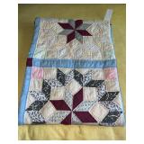 HAND MADE STAR PATTERN QUILT 60"x76"