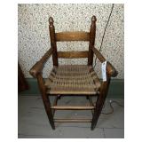 PRIMITIVE WOVEN SEAT HIGH CHAIR