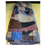 HAND MADE "CRAZY QUILT" 76"x68"