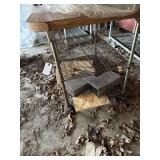 METAL CART W/ SOLID TOP 35" TALL 4ft LONG
