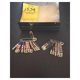 AMERICAN FLAG SAFETY PIN PENDANTS