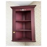 PAINTED HANGING CORNER CABINET 28"x10"x36"