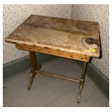 PRIMITIVE PINE 1 DRAWER SCHOOL DESK 28"x19"x30"
