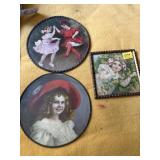 3 LITTLE GIRL PRINTS W/ ANTIQUE FRAMES
