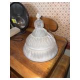 VINTAGE POWDER BOX, FROSTED GLASS LADY...
