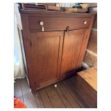 PRIMITIVE CUPBOARD WITH PUNCHED TIN SIDES - SINGLE
