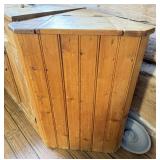 PRIMITIVE PINE CORNER CABINET W/ LIFT TOP