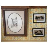 3 PUPPY DOG FRAMED PRINTS