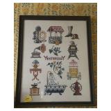 CROSS STITCH "YESTERDAY" FRAMED PICTURE