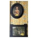 FOLK ART "GIRL & CAT" & "RING AROUND THE ROSIE"