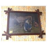 "MILKING THE COW" BLACK FOREST STYLE FRAME