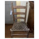 ANTIQUE COUNTRY LADDER BACK CHAIR