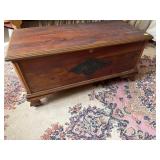 CEDAR CHEST CIRCA 1960s W/ RED FOX FUR INSIDE