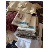 SELECTION OF WHITE CURTAINS PANELS, NEW SHEETS...