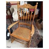 ANTIQUE CANE SEAT ROCKING CHAIR