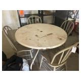TABLE & 4 BENT WOOD CHAIRS