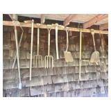 9 ASSORTED HAND/YARD TOOLS