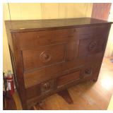 WALNUT ANTIQUE LIFT TOP BLANKET CHEST
