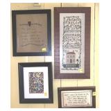 4 ASSORTED NEEDLE WORK PIECES