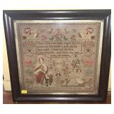 NEEDLE POINT RELIGIOUS ADDAGE DATED 1851