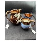 3PC COPPER LUSTER WARE ***CHIPS/CRACKS***
