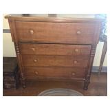 ANTIQUE WALNUT 4 DRAWER CHEST