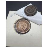 5 INDIAN HEAD PENNIES