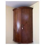 HALF ROUND HANGING CORNER CABINET W/ KEY