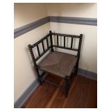 ANTIQUE WOVEN SEAT CORNER CHAIR