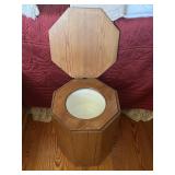 PINE CHAMBER POT W/ CERAMIC INSERT